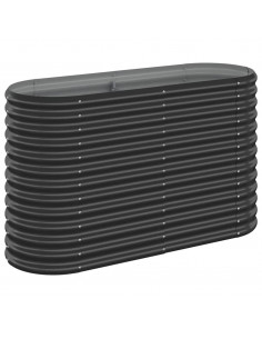 Letto da Giardino in Acciaio a Polvere 114x40x68 cm Antracite 2