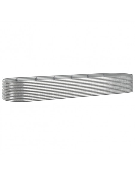 Letto Giardino Acciaio Verniciato Polvere 510x140x68 cm Argento