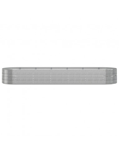 Letto Giardino Acciaio Verniciato Polvere 510x140x68 cm Argento