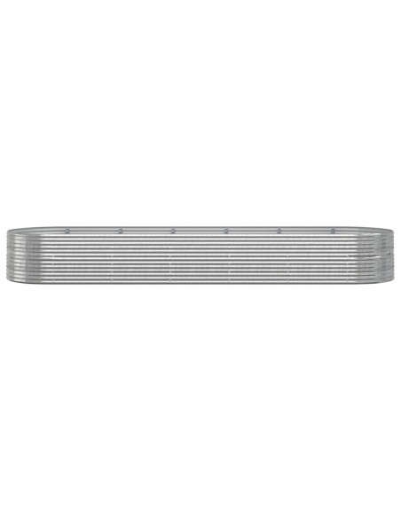 Letto Giardino Acciaio Verniciato Polvere 510x140x68 cm Argento