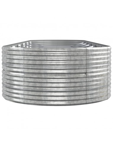 Letto Giardino Acciaio Verniciato Polvere 510x140x68 cm Argento