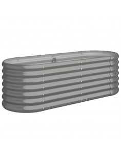 Letto Giardino Acciaio Verniciato a Polvere 114x40x36 cm Grigio 2