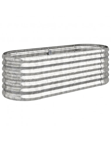 Letto Giardino Acciaio Verniciato a Polvere 114x40x36cm Argento