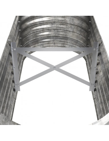 Letto Giardino Acciaio Verniciato a Polvere 114x40x36cm Argento