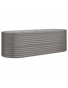 Letto Giardino Acciaio Verniciato a Polvere 224x80x68 cm Grigio