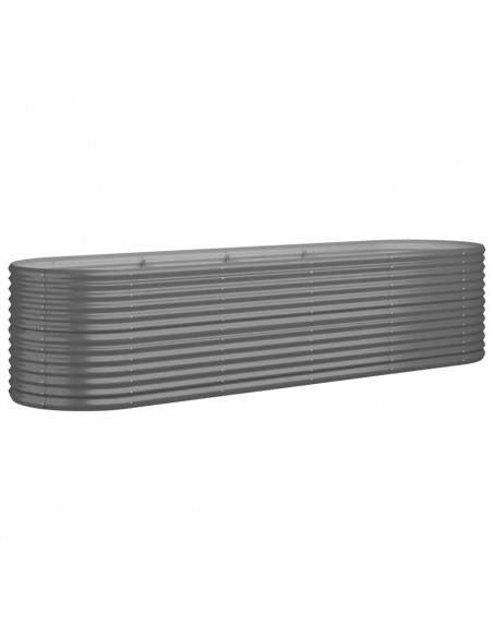 Letto Giardino Acciaio Verniciato a Polvere 296x80x68 cm Grigio