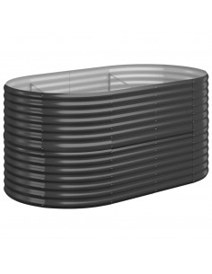 Letto da Giardino in Acciaio a Polvere 152x80x68 cm Antracite 2