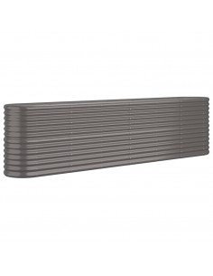 Letto Giardino Acciaio Verniciato a Polvere 260x40x68 cm Grigio 2