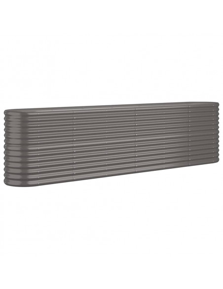 Letto Giardino Acciaio Verniciato a Polvere 260x40x68 cm Grigio