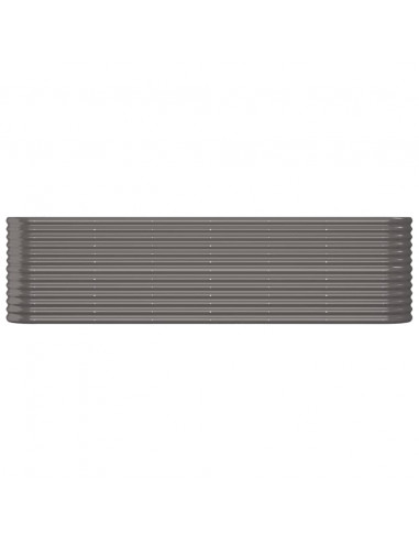 Letto Giardino Acciaio Verniciato a Polvere 260x40x68 cm Grigio