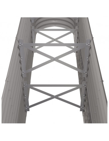 Letto Giardino Acciaio Verniciato a Polvere 260x40x68 cm Grigio