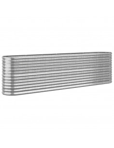 Letto Giardino Acciaio Verniciato a Polvere 260x40x68cm Argento 2