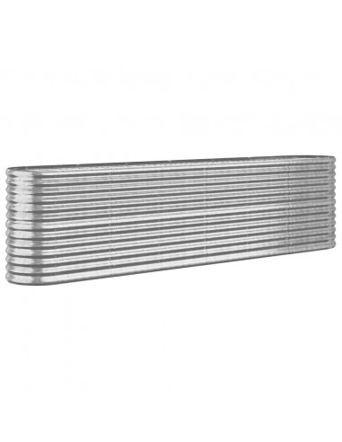 Letto Giardino Acciaio Verniciato a Polvere 260x40x68cm Argento