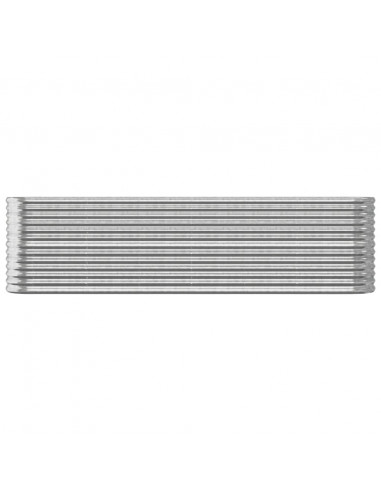 Letto Giardino Acciaio Verniciato a Polvere 260x40x68cm Argento