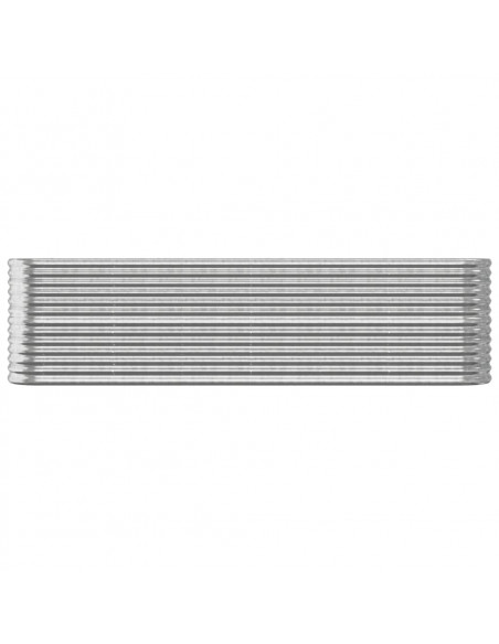 Letto Giardino Acciaio Verniciato a Polvere 260x40x68cm Argento