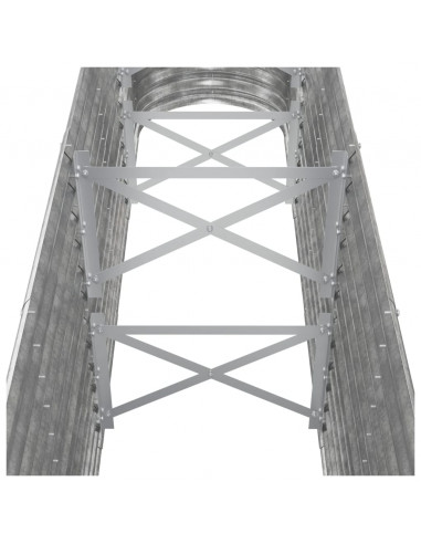 Letto Giardino Acciaio Verniciato a Polvere 260x40x68cm Argento