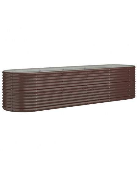 Letto Giardino Acciaio Verniciato a Polvere 296x80x68cm Marrone