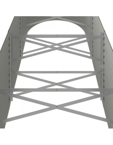 Letto Giardino Acciaio Verniciato a Polvere 296x80x68cm Marrone