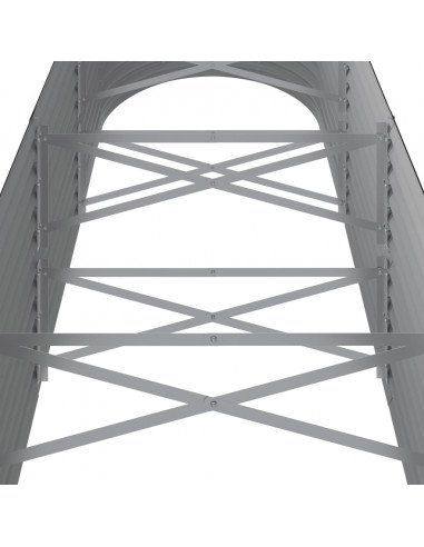 Letto da Giardino in Acciaio a Polvere 296x80x68 cm Antracite