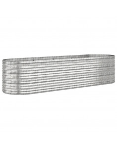 Letto Giardino Acciaio Verniciato a Polvere 296x80x68cm Argento 2