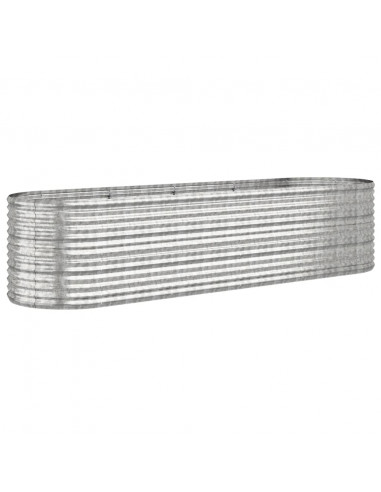 Letto Giardino Acciaio Verniciato a Polvere 296x80x68cm Argento