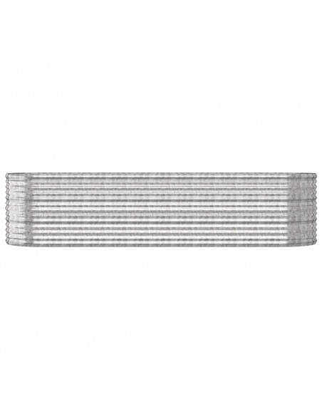 Letto Giardino Acciaio Verniciato a Polvere 296x80x68cm Argento