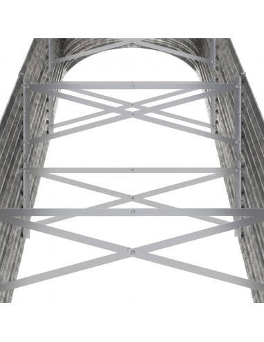 Letto Giardino Acciaio Verniciato a Polvere 296x80x68cm Argento