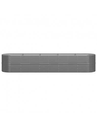 Letto Giardino Acciaio Verniciato a Polvere 368x80x68 cm Grigio