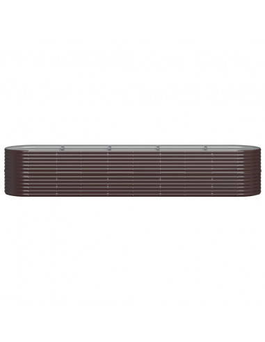 Letto Giardino Acciaio Verniciato a Polvere 368x80x68cm Marrone