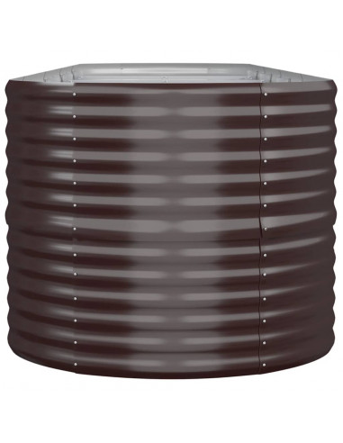 Letto Giardino Acciaio Verniciato a Polvere 368x80x68cm Marrone