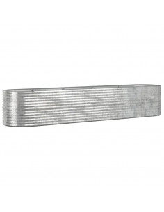 Letto Giardino Acciaio Verniciato a Polvere 368x80x68cm Argento 2