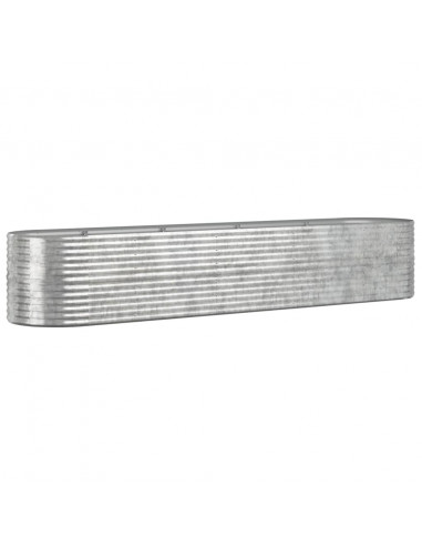 Letto Giardino Acciaio Verniciato a Polvere 368x80x68cm Argento