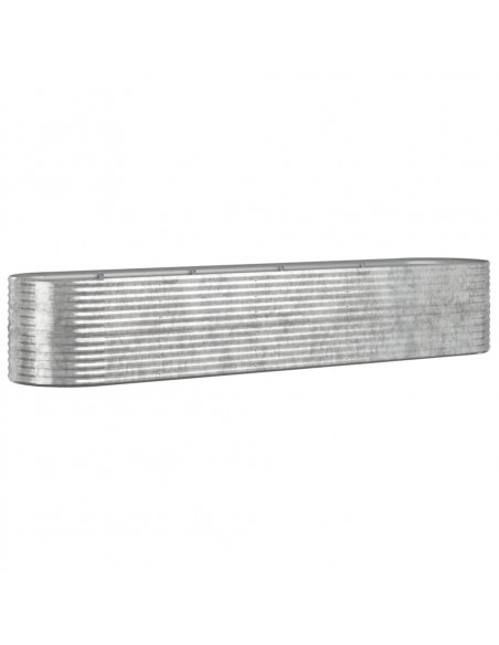 Letto Giardino Acciaio Verniciato a Polvere 368x80x68cm Argento