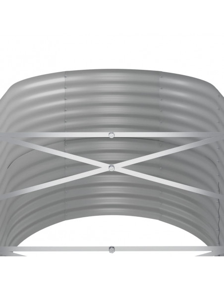 Letto Giardino Acciaio Verniciato a Polvere 368x80x68cm Argento