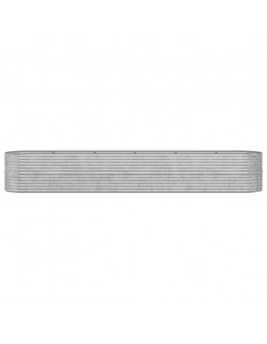 Letto Giardino Acciaio Verniciato a Polvere 440x80x68cm Argento