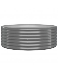 Letto Giardino Acciaio Verniciato a Polvere 100x100x36cm Grigio 2