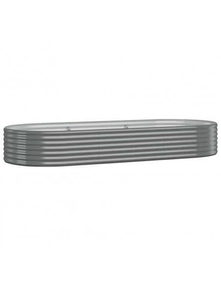 Letto Giardino Acciaio Verniciato a Polvere 249x100x36cm Grigio