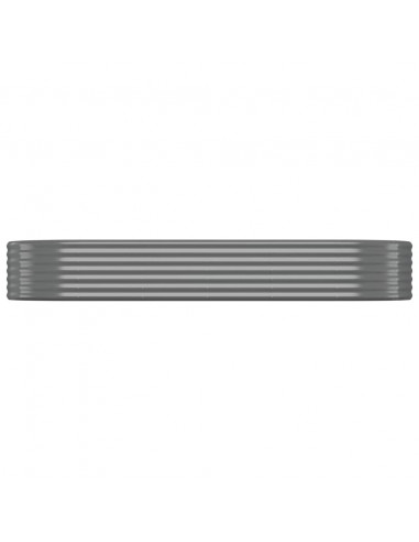 Letto Giardino Acciaio Verniciato a Polvere 249x100x36cm Grigio