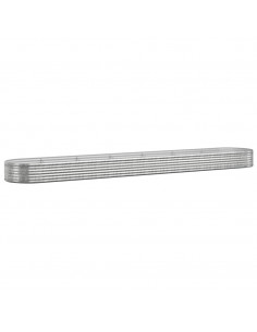 Letto Giardino Acciaio Verniciato Polvere 544x100x36cm Argento 2