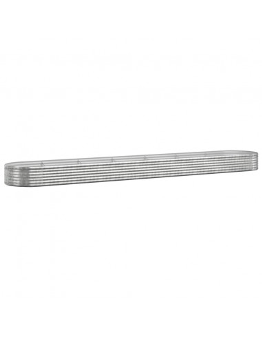 Letto Giardino Acciaio Verniciato Polvere 544x100x36cm Argento