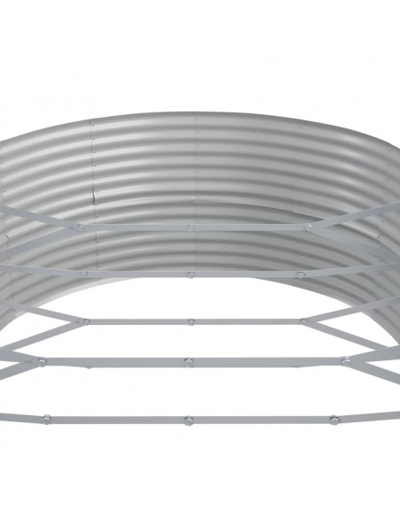 Letto Giardino Acciaio Verniciato Polvere 544x100x36cm Argento