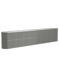 Letto Giardino Acciaio Verniciato a Polvere 332x40x68 cm Grigio 2