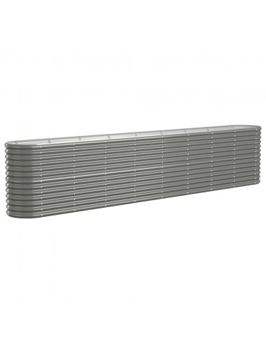 Letto Giardino Acciaio Verniciato a Polvere 332x40x68 cm Grigio