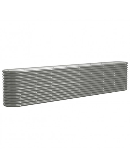 Letto Giardino Acciaio Verniciato a Polvere 332x40x68 cm Grigio
