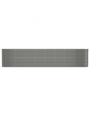 Letto Giardino Acciaio Verniciato a Polvere 332x40x68 cm Grigio