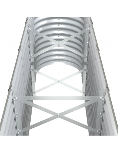 Letto Giardino Acciaio Verniciato a Polvere 332x40x68 cm Grigio