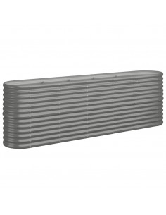 Letto Giardino Acciaio Verniciato a Polvere 224x40x68 cm Grigio 2