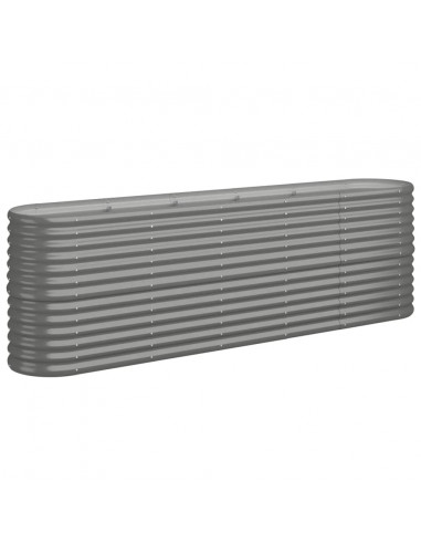 Letto Giardino Acciaio Verniciato a Polvere 224x40x68 cm Grigio