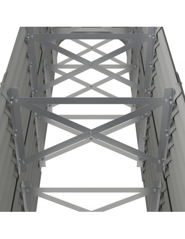 Letto Giardino Acciaio Verniciato a Polvere 224x40x68 cm Grigio