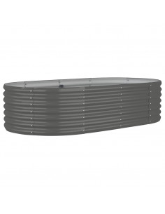 Letto Giardino Acciaio Zincato 152x80x36 cm Grigio 2